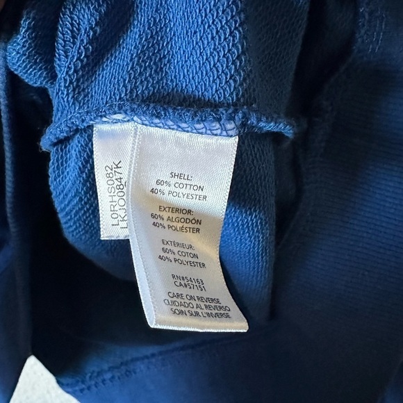 Karl Lagerfeld Paris Sunglasses Crew neck blue and gold sweater - Size L - Picture 3 of 7